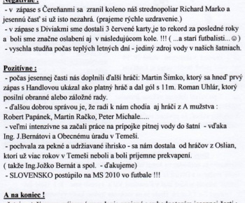 Šport / Futbalový spravodaj 1/2009 - foto