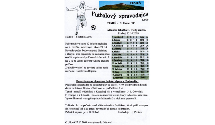 Futbalový spravodaj 1/2009