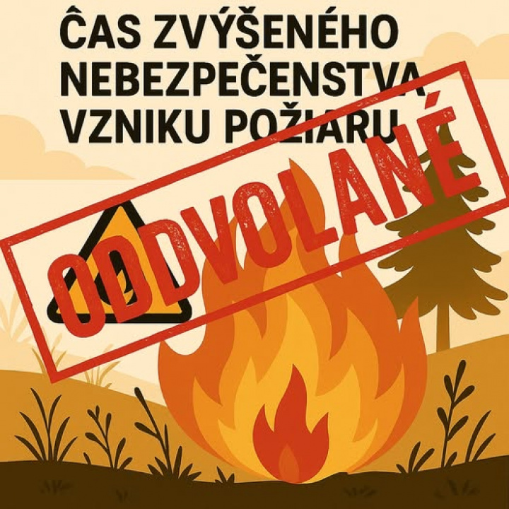 Zrušenie vyhlásenia zvýšeného nebezpečenstva vzniku požiaru